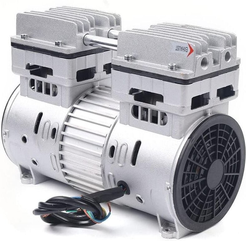 Flüsterkompressor 8 Bar Motor Ölfreies Kompressor Aggregat 145L/min Kompressoraggregat 750W/1HP Luftkompressor Kopf Leis...