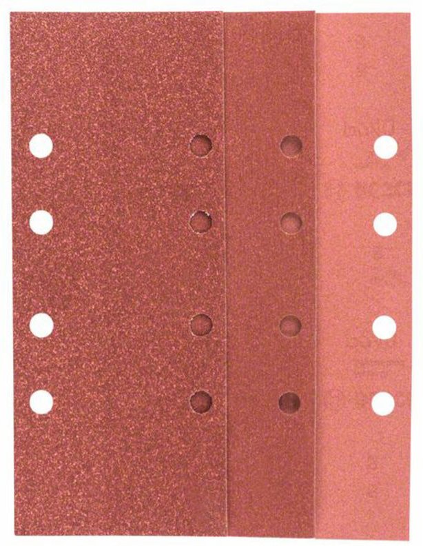 Thumbnail - Accessories 2607019499 Schwingschleifpapier-Set gelocht Körnung (num) 60, 80, 120, 240 (l x - Bosch