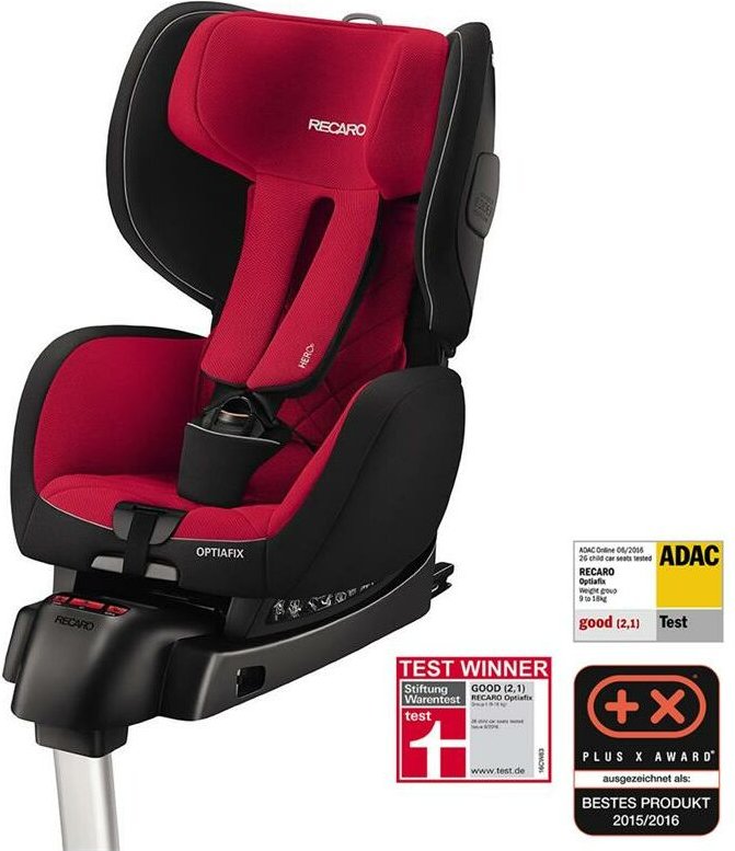 Thumbnail - Kindersitz Optiafix Autokindersitz Autositz Sitz Kinderautositz Isofix Racing Red - Recaro