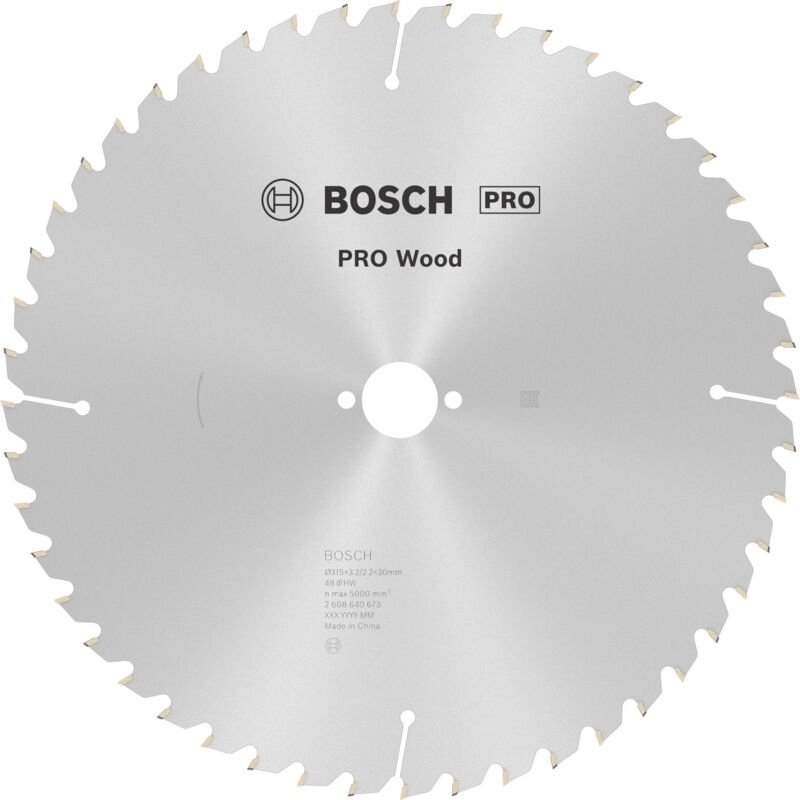 Pro Wood Kreissägeblatt, 315 x 3,2 x 30 mm, T48 - Bosch