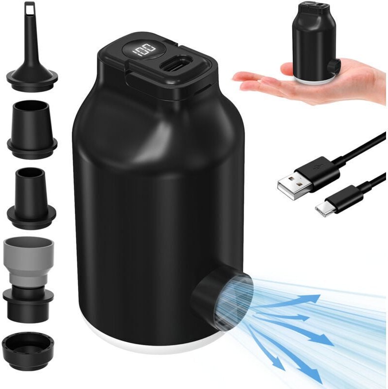 Pompe à Air Électrique pour Matelas Lits Gonflable, Sacs de Rangement Sous Vide – Mini Portable, Rechargeable, Gonflage ...
