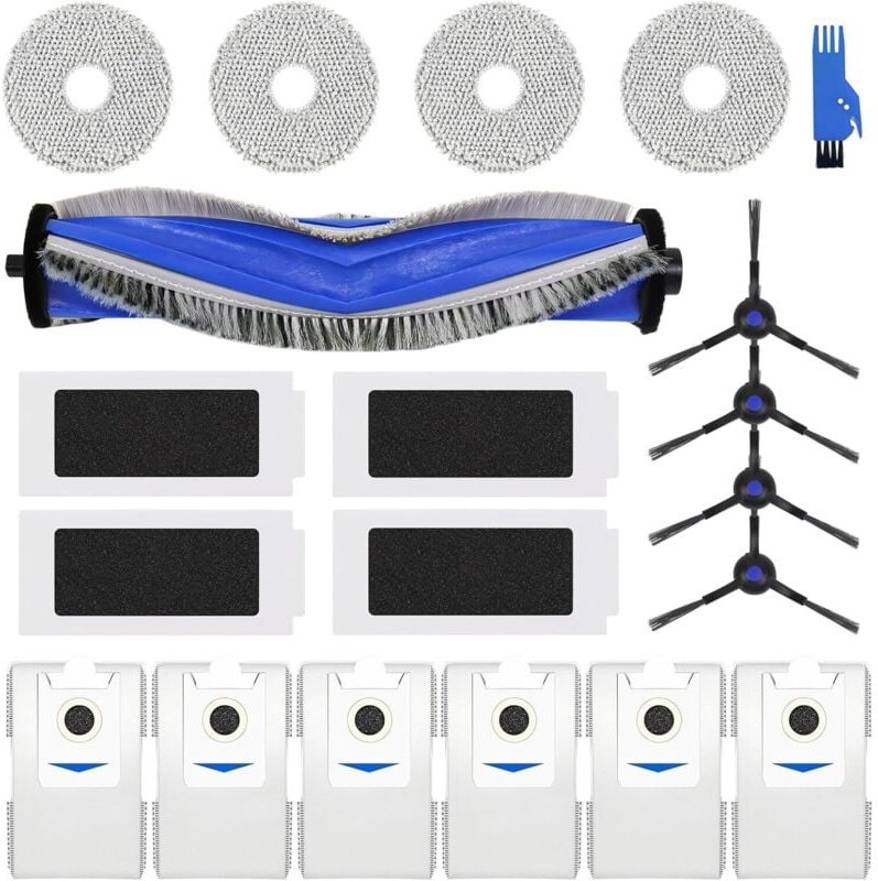 T30S Ersatzzubehör, kompatibel mit ECOVACS DEEBOT T30S / T30S PRO Roboterstaubsauger, 1 Hauptbürste, 4 Filter, 4 Seitenb...