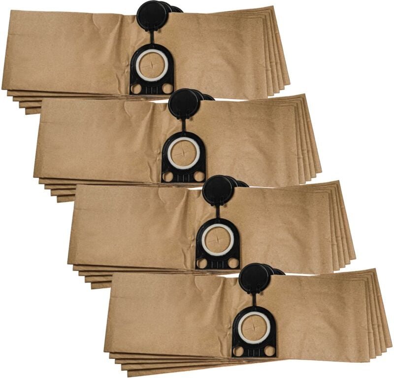 20x Staubsaugerbeutel kompatibel mit Metabo as 1200, as 20 l, asa 1201 Staubsauger - Papier, 61cm x 19cm braun - Vhbw