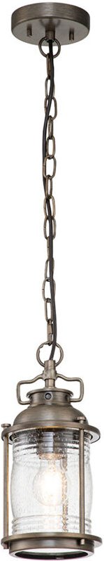 Kleine Industrial Pendelleuchte ashland bay für Innen & Außen, Bronze Ø15cm