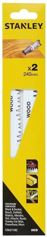 2 Pack 24cm Säbelsägeblätter Grobschnitt sta21182-xj Stanley