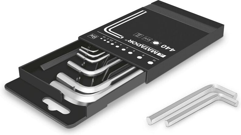 Winkelschraubendreher-Satz Box, 9-tlg., 1,5-10 m