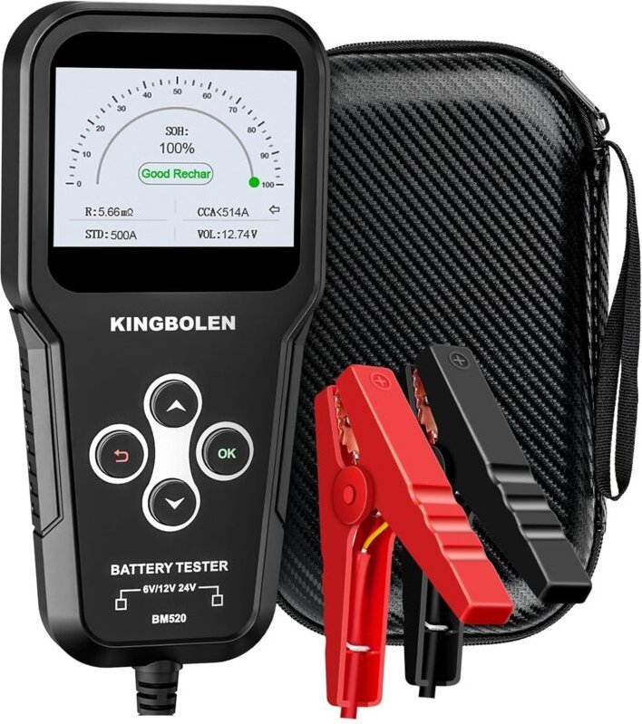 BM520 6 V/12 V/24 V, Autobatterietester, 100–2000 CCA pro Fahrzeug, mit Batteriestatusprüfung, Batterietest, Lichtmaschi...