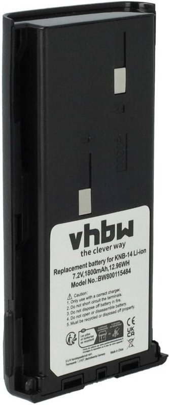 vhbw Akku kompatibel mit Kenwood TK-3102, TK-3107, TK-3107 M6, TK-360, TK-360G, TK-370 Funkgerät, Walkie Talkie (1800mAh...