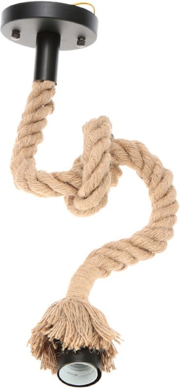 Lixada 50cm AC220V E27 Vintage Hanfseil Pendelleuchte Deckenleuchte Industrieller Landhausstil Esszimmer Restaurant