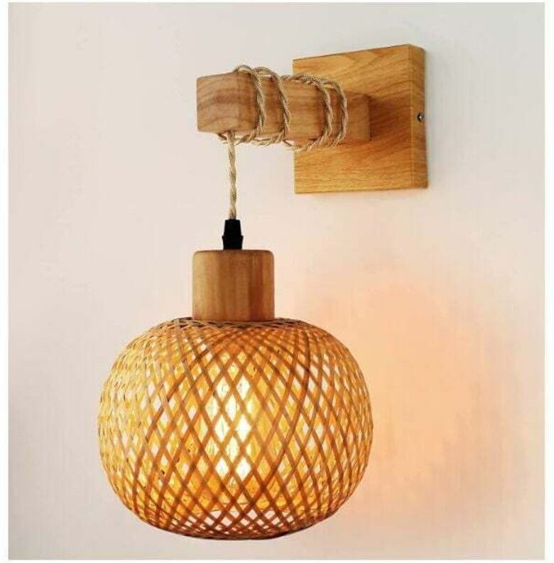 Thumbnail - Schlafzimmer-Wandleuchte, Wand-Stehlampe aus Holz, Rosettenbeleuchtung für Wohnzimmer, Flur, toll