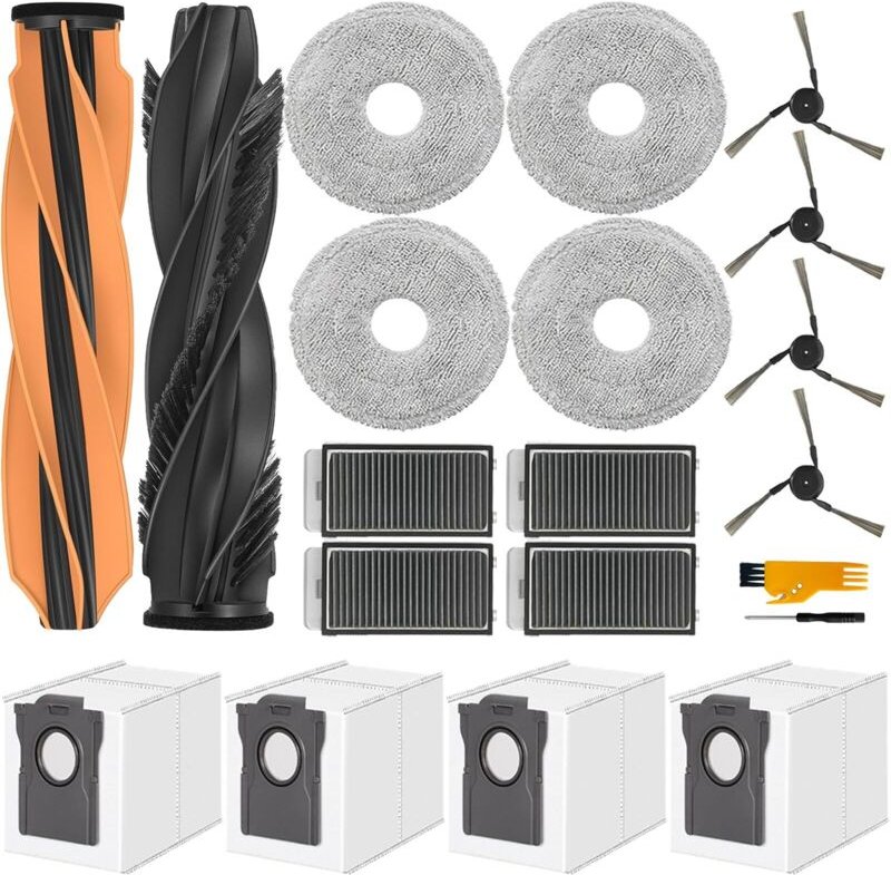 Zubehör für Dreame L40s Pro Ultra/L50 Pro Ultra/Matrix 10 Ultra Staubsauger: 1 Hauptbürste, 4 Wischtücher, 4 Filter, 4 S...