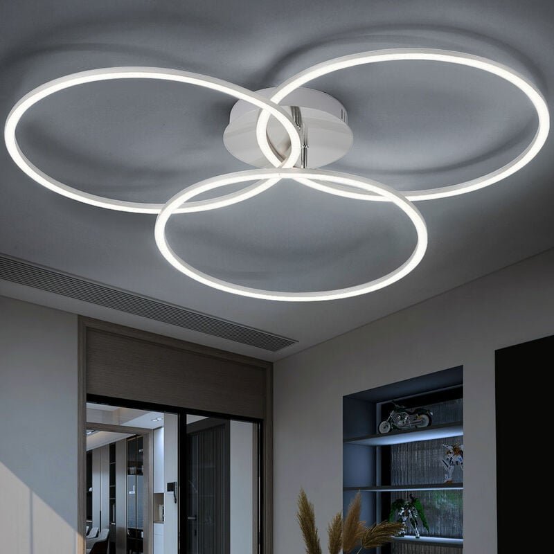 Wohnzimmerlampe Deckenleuchte LED Deckenlampe Simply Dim Wohnzimmerlampe modern, Memoryfunktion dimmbar 3 flammig, Metal...