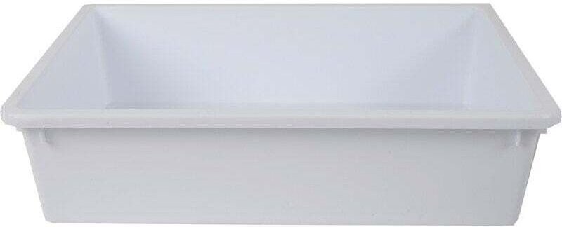 5 l weißer Lebensmittelbehälter aus Polypropylen, 35 x 25 x H. 10 cm Stefanplast