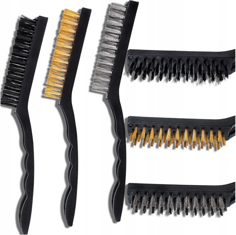 Set mit 3 großen Drahtbürsten