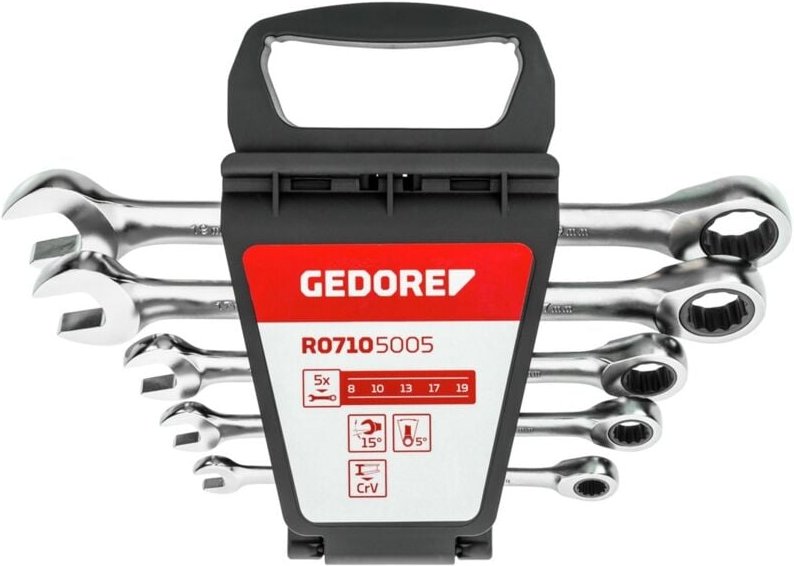 Red 3300849 R07105005 Ring-Maulschlüssel-Satz 5teilig Schlüsselweite (Metrisch) 07 - 29 mm - Gedore
