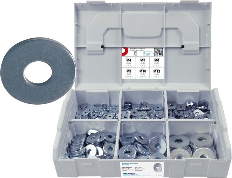FRANTOS L-BOXX Mini 640 tlg. Unterlegscheiben DIN 9021 Sortiment Set (Stahl verzinkt)