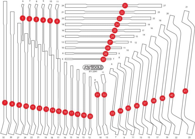 KS TOOLS Leere Schaumstoffeinlage zu 811.2041 ( 811.2041-97 )