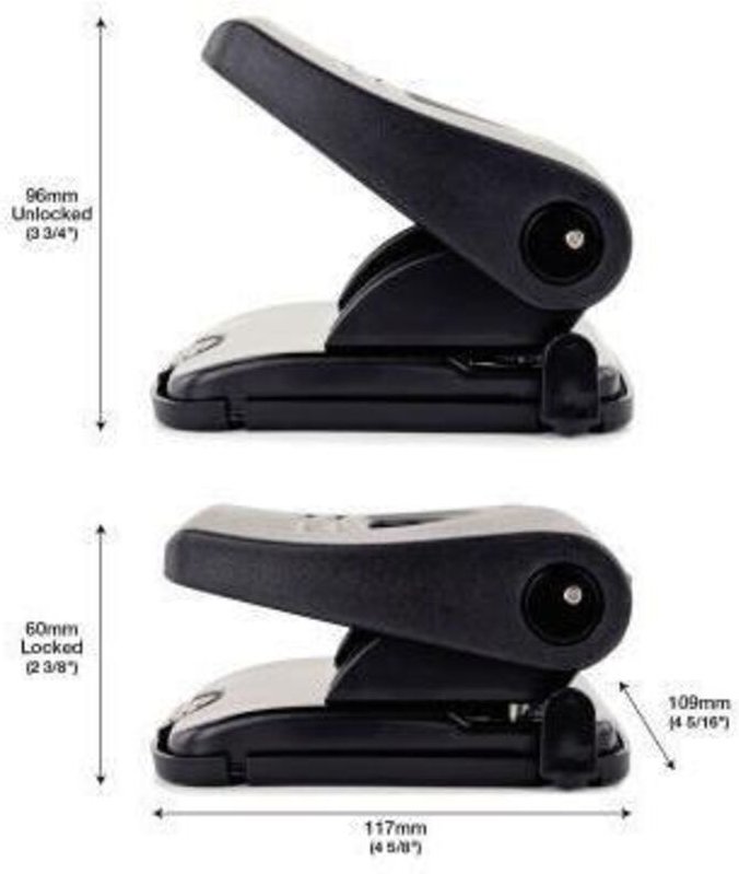 Locher 827-P 8cm 30 Bl. (80 g/m²) mit Anschlagschiene schwarz