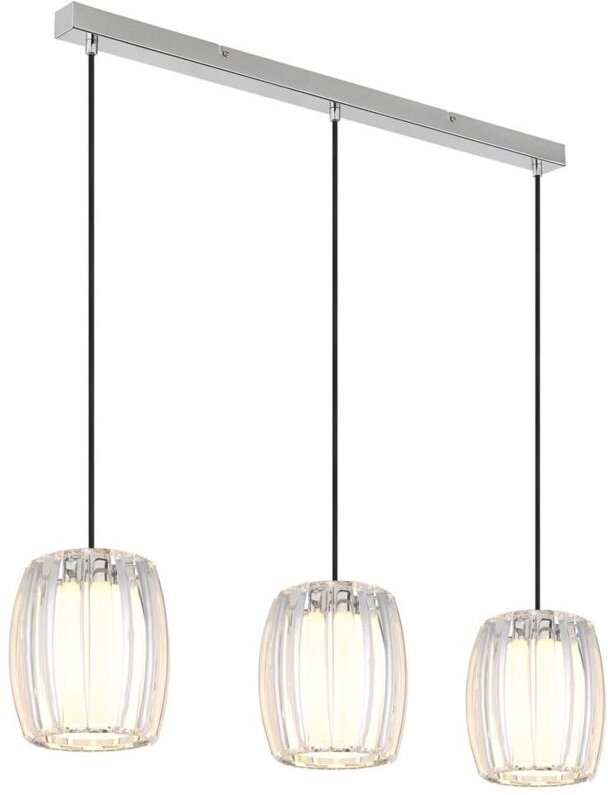 Pendelleuchte Deckenleuchte Hängeleuchte verchromt Acryl klar Glas opal H 120 cm