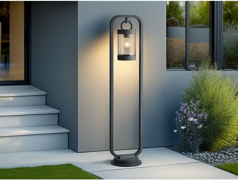 Thumbnail - Meinewunschleuchte - led Wegeleuchte Landhausstil, Laterne in Anthrazit, Höhe 100cm