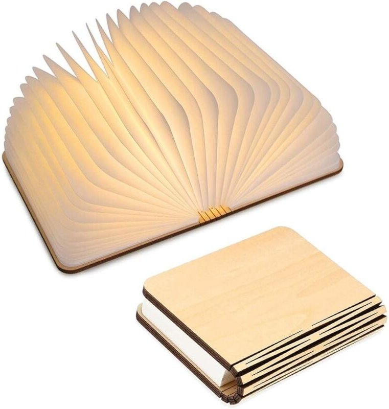 LED-Buchlampe aus Holz, Weihnachtsgeschenkidee, faltbare und magnetische Buchlampe, über usb wiederaufladbare LED-Papier...