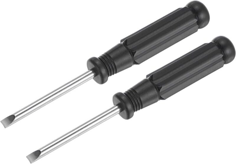 CCYKXA Mini-Schlitzschraubendreher, 4,0 mm Flachkopf mit schwarzem Griff für kleine Haushaltsgeräte, 2 Stück