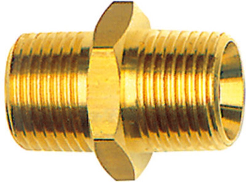 Thumbnail - Riegler - Doppelgewindenippel, konisch, r 1/4 a., r 3/8 a., sw 17, Messing