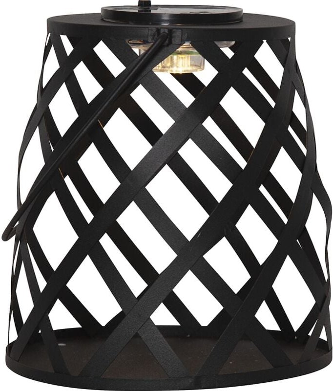 Solar Laterne Calabria, led, Outdoor, Schwarz, Metall, Warmweiß, Dämmerungssensor, 20 cm - Star Trading