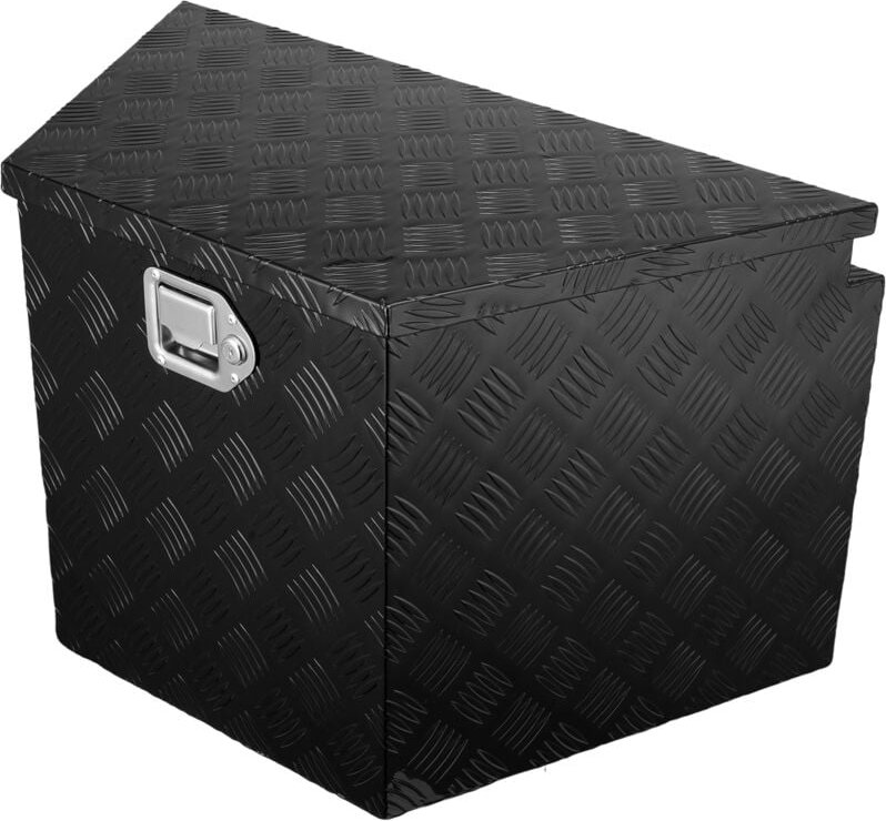 29 x 16,2 x 18 Anhängerdeichselbox aus Aluminiumlegierung mit Diamantplatte, robuste Werkzeugkiste mit Schloss und Schlü...