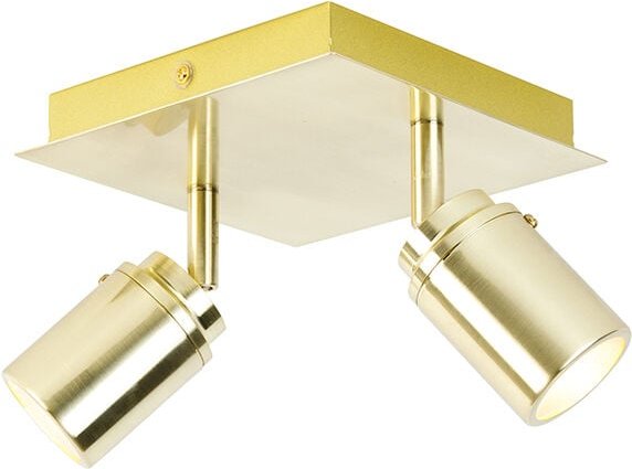 Moderner Badspot Messing quadratisch 2-flammig IP44 - Ducha