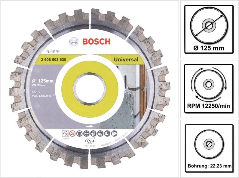 Diamant Trennscheibe Best for Universal 125 x 22,23 mm ( 2608603630 ) - Bosch