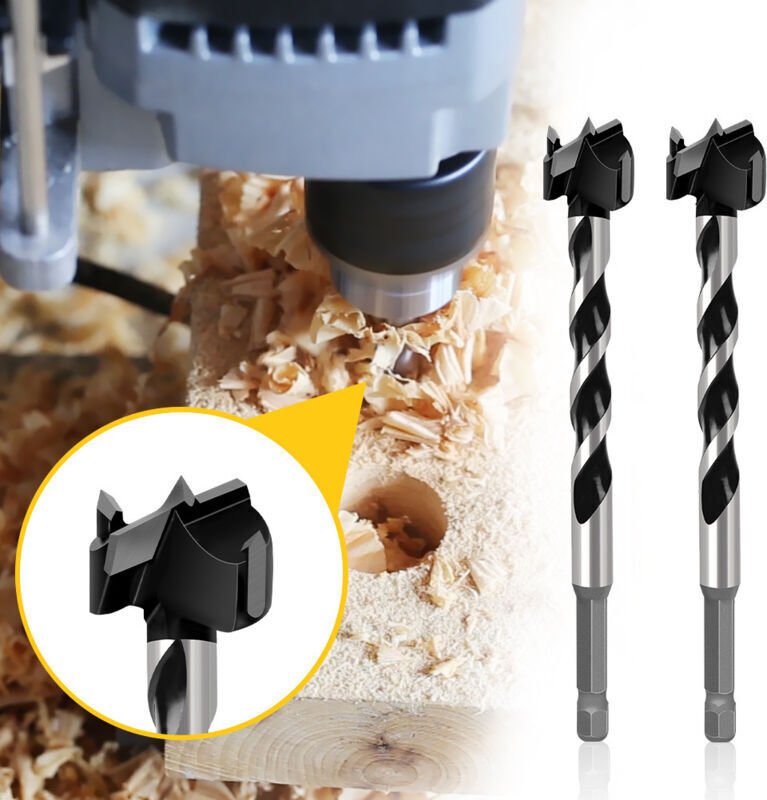 CSPARTV 2-teiliger 20 mm Durchmesser 129 mm (5") langer Wolframkarbid-Spiralbohrer für Holz, Lochsäge, Schnecke, Schneid...