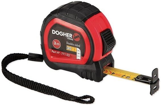 Thumbnail - Doppelseitiges professionelles Maßband 3m Dogher 771-03