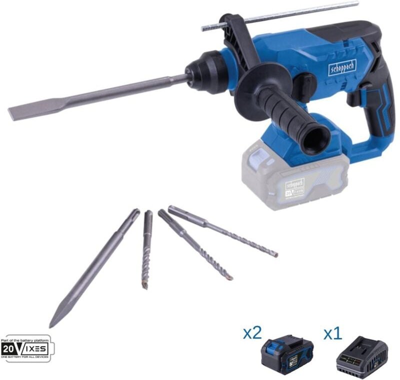 Dubelschrauber 20V 2 Akkus 4.0Ah und Ladegerat ixes Scheppach bc-rhd230-x