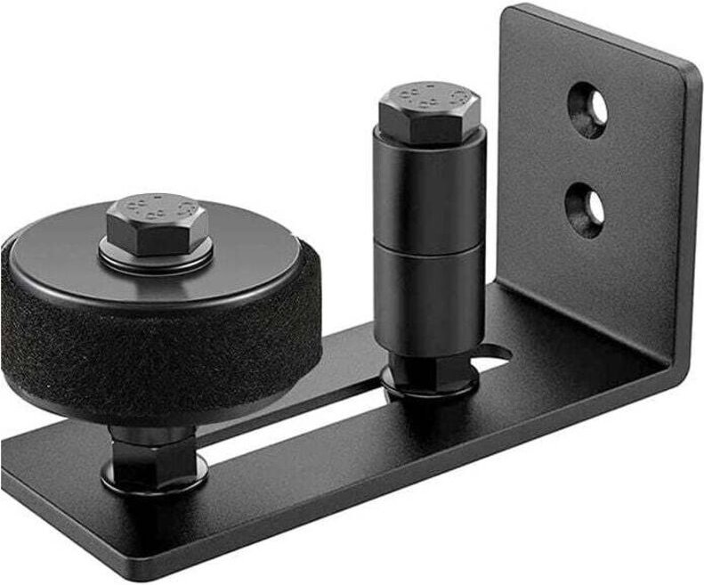 KZQ - Verstellbare Bodenführung für Wand-/Türunterseite für Holzschiebetüren, Schwarz