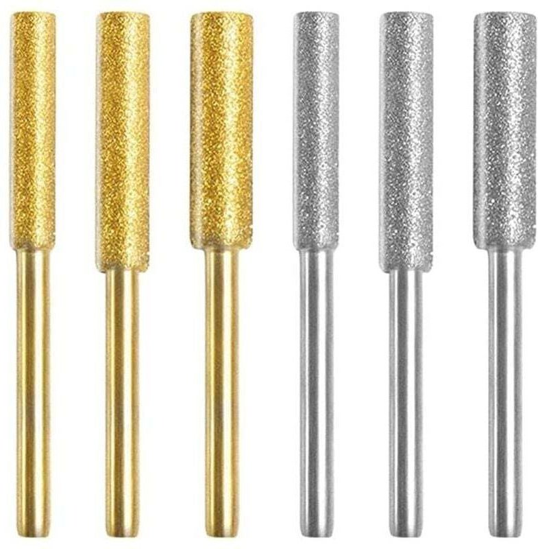 Diamant-Kettensägenschärfer, Kettensägen-Schärfsteine, hochharte, titanbeschichtete Schleifscheibe, 6 Schleifsteine in 3...