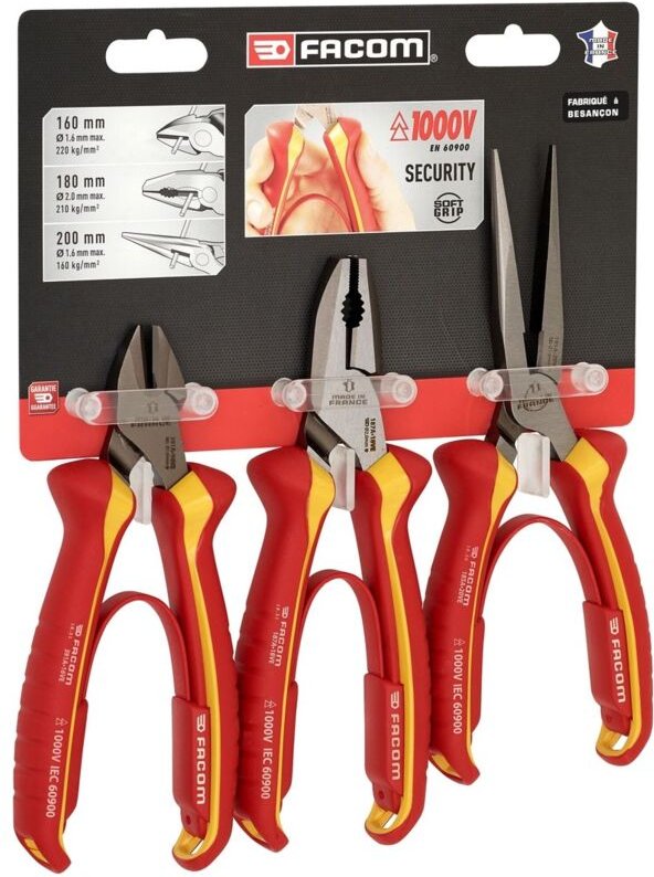 Satz von 3 isolierten Zangen 1000V Facom VE.A4PB