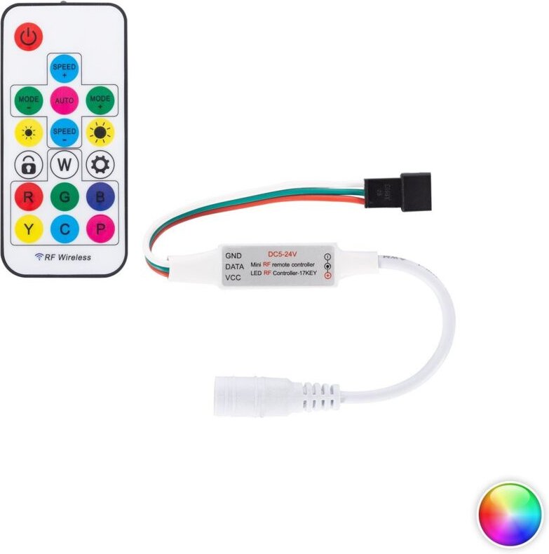 Efectoled - Controller Dimmer Mini für Digitale rgbic spi LED-Streifen 5-24V dc mit rf Fernbedienung rgb