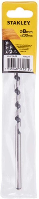 Spiralbohrer aus Kohlenstoffstahl für Holz ø 8 x 200mm STANLEY STA52190-QZ
