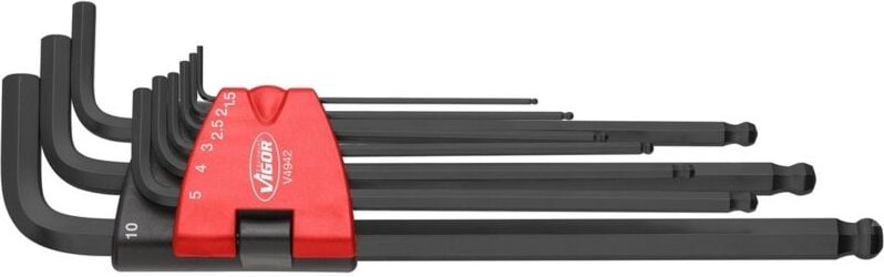 Innen-Sechskant Winkelschraubendreher-Set 1.5 mm, 2 mm, 2.5 mm, 3 mm, 4 mm, 5 mm, 6 mm, 8 mm, - Vigor