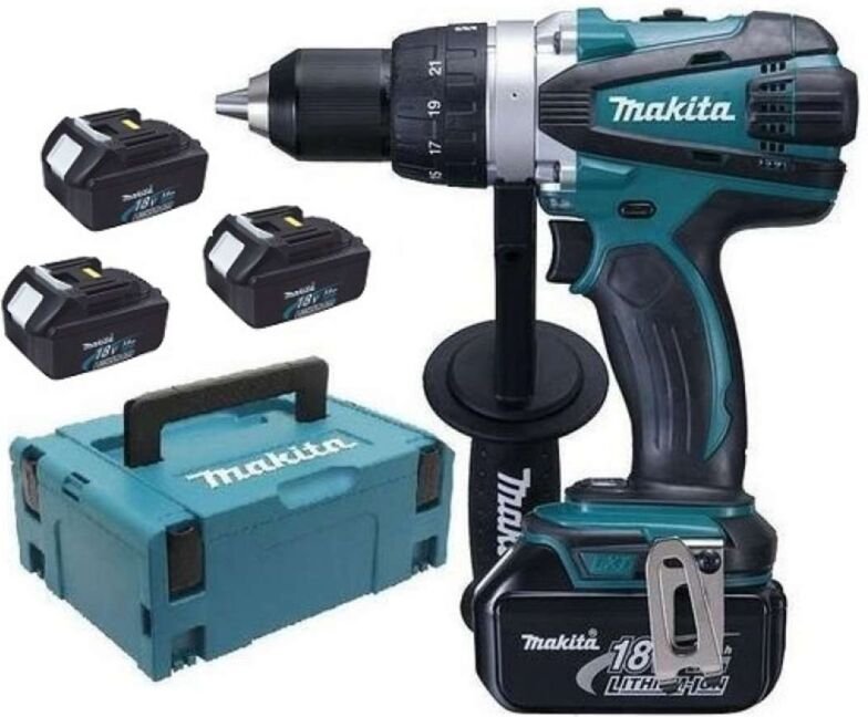 Werkzeug - 18V Akku-Bohrschrauber, 3x Li-Ion 3,0 Ah, Ladegerät DDF458RF3J - Makita