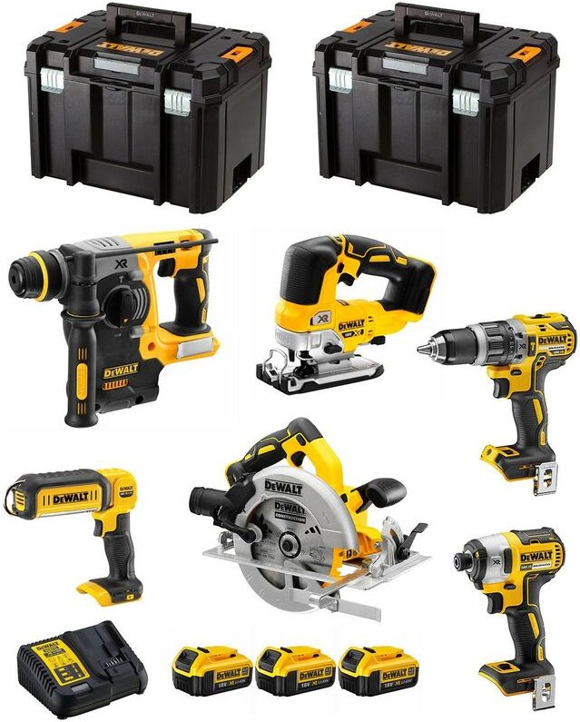 Thumbnail - Dewalt - Kit DCK699M3T pro (DCD796 + DCS570 + DCS334 + DCF887 + DCH273 + DCL050 + 3 x 4,0 Ah + DCB115 + 2 x tstak vi)