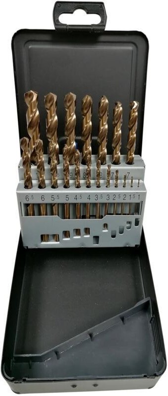 HSS M35 Kobalt 5% Bohrer-Set – 19 Bohrer von 1 bis 10 mm – Kreuzgeschliffen für Edelstahl – Hervorragende Rundlaufgenaui...