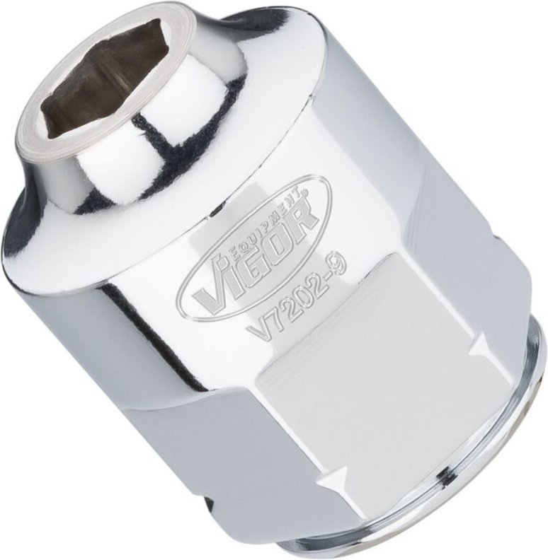 Vigor - Sechskant Steckschlüsseleinsatz ∙ superflach ∙ V7202-9 ∙ 1/2 Zoll (12,5 mm) Vierkant hohl ∙ Außen Sechskant Prof...