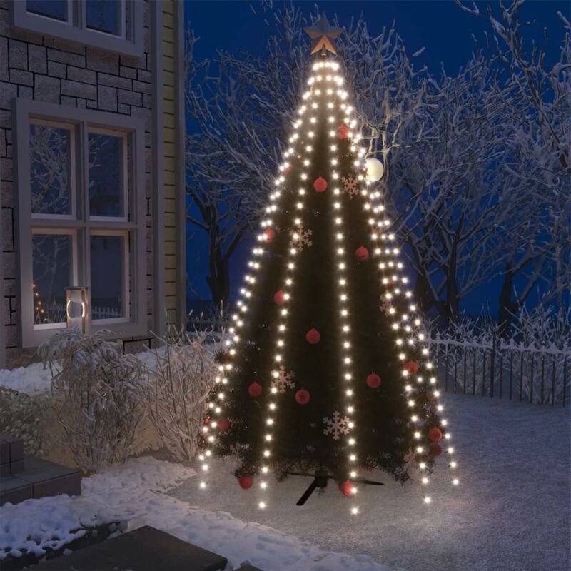 Weihnachtsbaum-Lichternetz mit 250 LEDs Kaltweiß 250 cm Vidaxl
