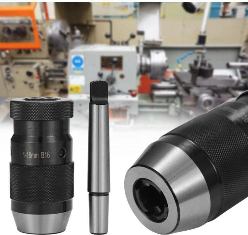 Ersandy - Selbstspannendes Bohrfutter MT2-B16 1–16 mm MK-Kegelfutter für CNC-Drehmaschinen