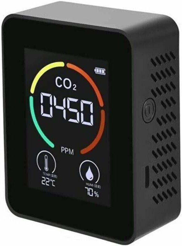 UlisemCO2-Detektor – Kohlendioxid-Detektor – Temperatur- und Feuchtigkeitsmonitor – Schnelle CO2-Messung – Schwarz