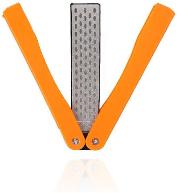 Alovez - Doppelseitiger Diamant-Schleifstein 400/600er Körnung, Klappmesserschärfer, Taschen-Schleifstein