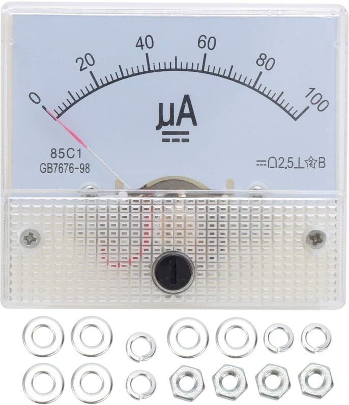 Ej.life - Amperemeter Analoges Panel Ampere Meter 85C1 dc 0100UA Zeigertyp Strommessgerät Messgerät dc Amperemeter Messg...