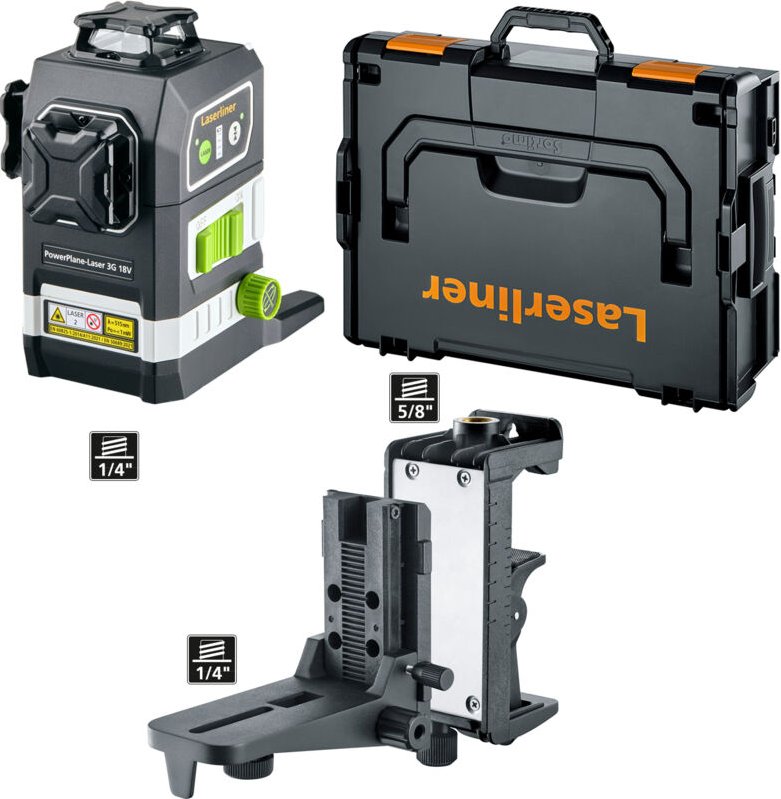 Laserliner - 3x360° PowerPlane-Laser 3G Multi-18V ohne Akku, Ladegerät und PowerAdapter)